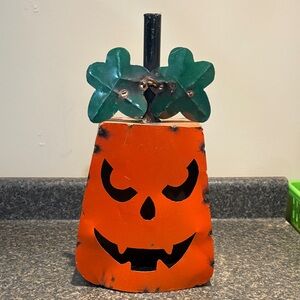 Orange Metal Jack-O'-Lantern Decor